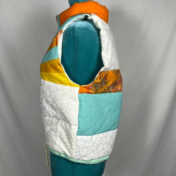 Aaron Asunsolo Custom Quilted Patchwork Puffer Vest Women's one of a kind - Picture 2 of 7